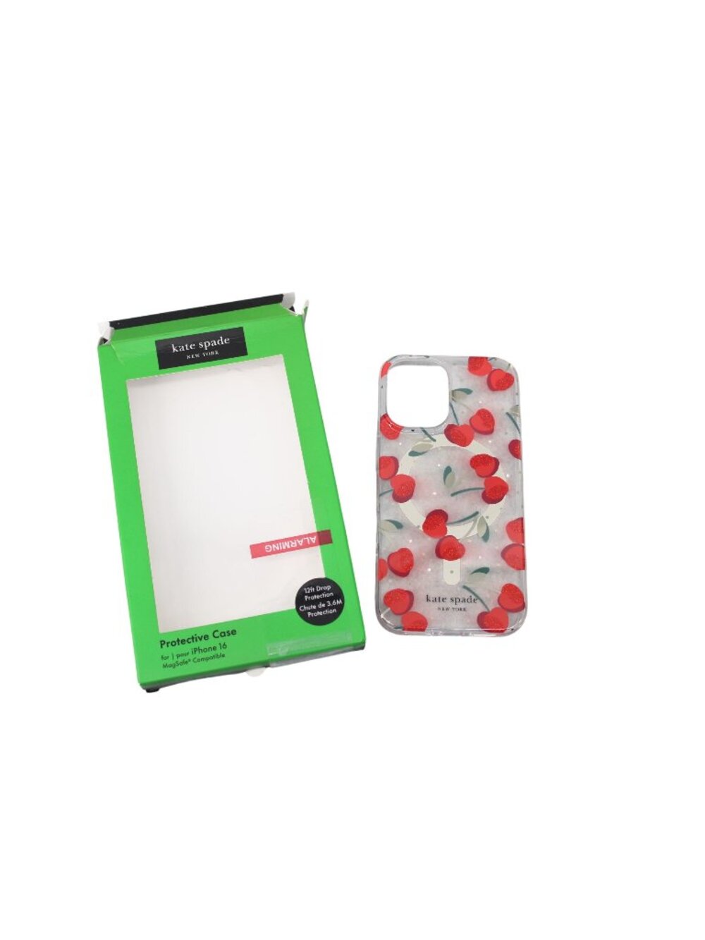 Kate Spade Cell Phone Case for iPhone 16 Red Cherries Protective 94785